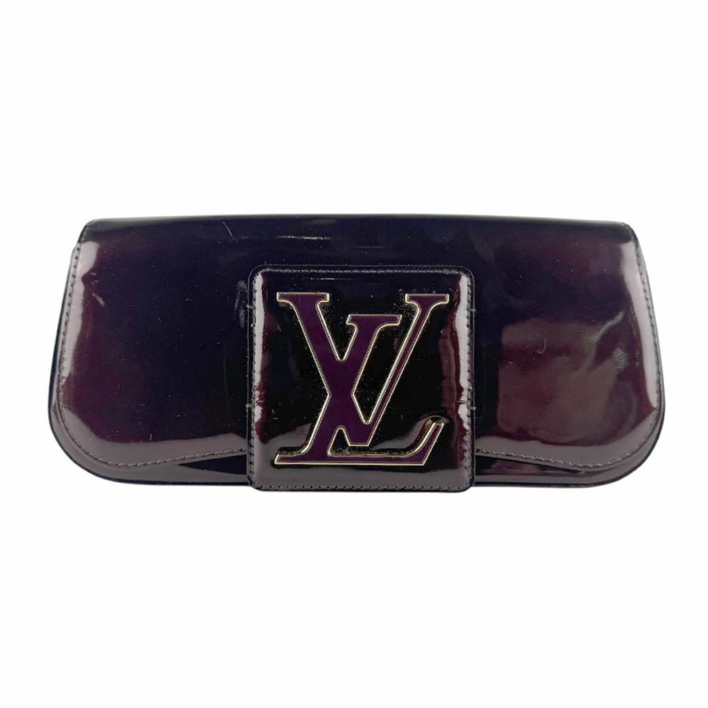 Louis Vuitton Clutch Bag Pochette Soby Patent Vernis Leather Amarante Purple